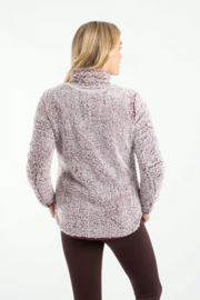 Weird Fish Madi Cosy 1/4 Zip Fleece - Aubergine