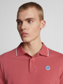 North Sails Poloshirt met print - Nantucket Red SS22