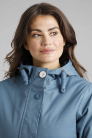 Weird Fish BEATRIX Wadded Waterproof Coat - Uniform Blue