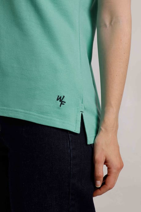 Weird Fish Pammie Polo Shirt - Aqua Marine