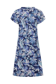 Weird Fish Suffolks Organic Cotton Printed Jersey Dress - Blue Indigo