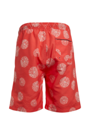 Weird Fish Marina Eco Printed Board Shorts - Hot Coral