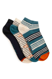 Weird Fish Rolph Trainer Socks 3 Pack - Navy