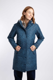Weird Fish Sena Recycled Printed Waterproof Coat - Mid Blue