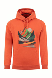 Weird Fish Bryant Graphic Pop Over Hoodie - Rust Leaves
