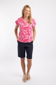 Weird Fish Alia Organic Cotton Printed Jersey Top - Hot Pink