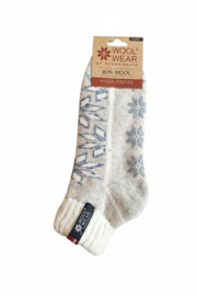 Woolwear sokken Hygge Footies 80% wool - Ecru/Grey/Blue/Green