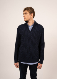 Saint James Terre Neuve 1/4 zip kabeltrui - Navy