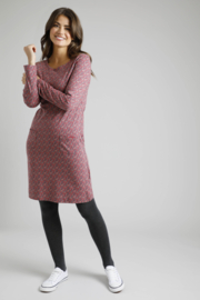 Weird Fish Delray Long Sleeve Dress - Rouge Red