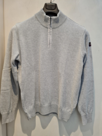 Paul & Shark Cotton Sweater with Zip - light grey SS23