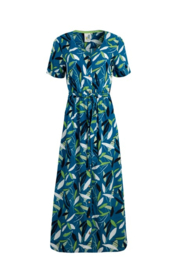 Weird Fish Islanna Lenzing EcoVero™ Midi Dress - Deep Sea Blue