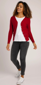 Weird Fish Curran Lightweight Slub Cardigan - Garnet