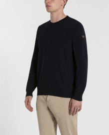 Paul & Shark  merino extra fine 4 seasons round neck pull navy blue