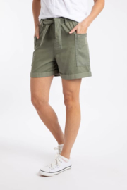 Weird Fish Cynthia Cotton Twill Shorts - Woodland Sage