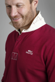 Weird Fish Fulshaw Organic Long Sleeve Rugby Shirt - Garnet