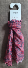 Weird Fish Alverton Eco Printed Scarf - Crushed Berry