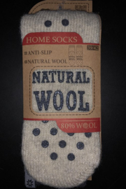 Woolwear wollen huissokken 80% met antislipzool - Ecru