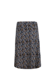 Weird Fish Malmo Organic Printed Jersey Skirt - Dark Navy