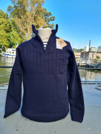 Emerald ALAND wool sweater 1/4 zip - Navy
