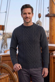 Emerald FÖGLÖ Cable Fisherman Sweater - Antrazite