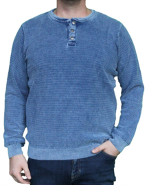 Piece of Blue pullover with 3 buttons - Light Indigo Blue