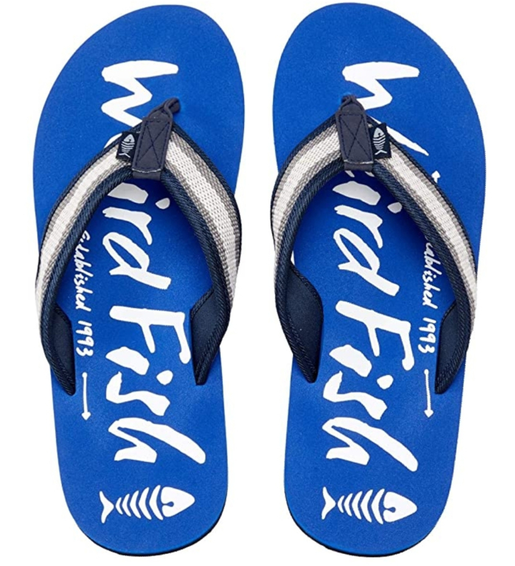 Weird fish shop flip flops