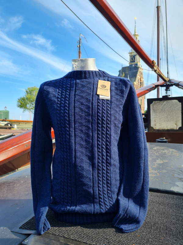 Emerald HOORN  Fisherman wool sweater round neck - navy