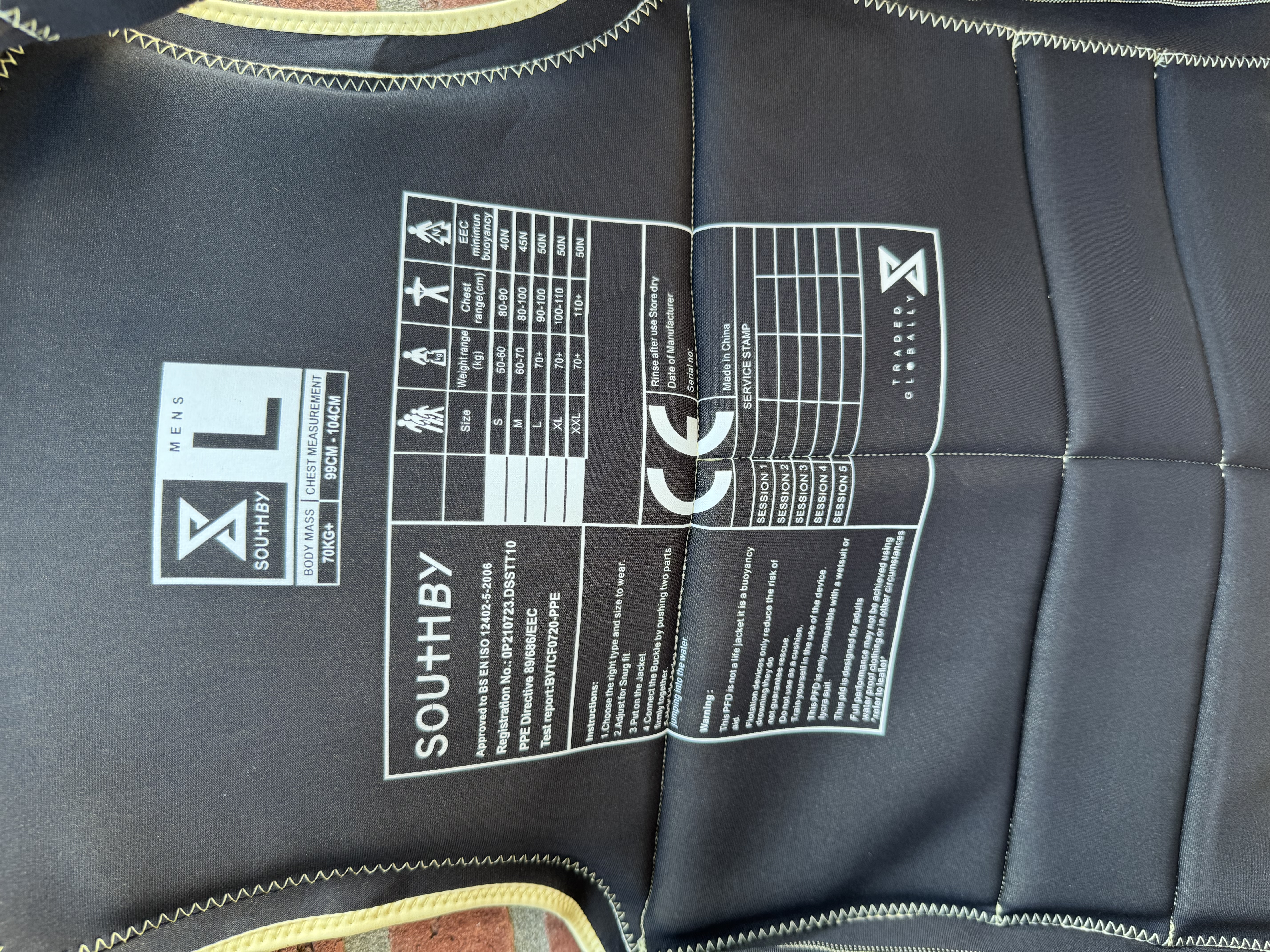 Southby kakhi crème off white impact vest maat L