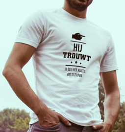 Hilarisch Vrijgezellenfeest T-shirt "Hij Trouwt" - Heren T-shirt