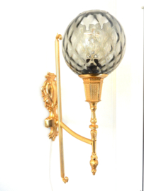 Vintage Wandlamp lamp jaren 70 / 80 glas goud