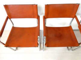 retro vintage stoel Linea Veam naar ontwerp Mart Stam leer