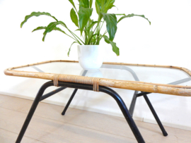 Vintage rotan bijzettafel / salontafel