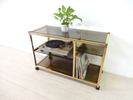 vintage kast dressoir audio meubel lp kast platenkast goud jaren 70 / 80