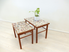 retro vintage bijzettafel plantentafel jaren 60 mozaiek