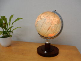 retro vintage wereldbol globe lamp tafellamp klein glas