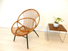 retro vintage rotan fauteuil stoel kast jaren 60 / 70 riet