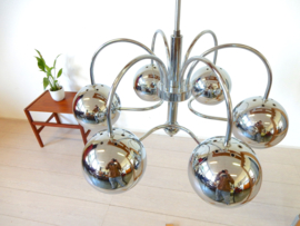 Vintage lamp hanglamp plafondlamp jaren 60 chroom bol