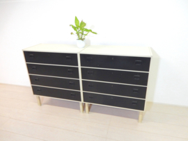 XL retro vintage ladekast kast dressoir jaren 60 wit zwart