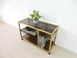 vintage kast dressoir audio meubel lp kast platenkast goud jaren 70 / 80