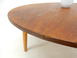 retro vintage tafel salontafel rond jaren 50 / 60 teakhout