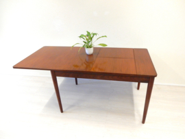 vintage eettafel uitschuiftafel jaren 60 teak hout retro