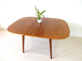 retro vintage tafel eettafel jaren 60 teakhout rond