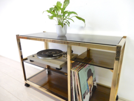 vintage kast dressoir audio meubel lp kast platenkast goud jaren 70 / 80
