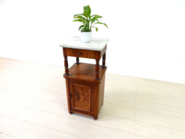 retro vintage kast bijzettafel marmer antiek plantentafel