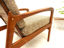 retro vintage fauteuil stoel design jaren 60 Deens teakhout
