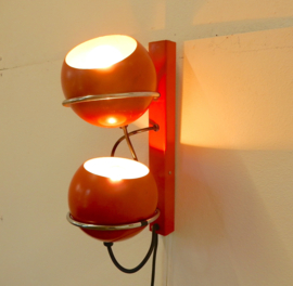 vintage Gepo retro Wandlamp lamp jaren 60 / 70 bol oranje