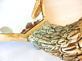 vintage bijzettafel salontafel Italiaans 80s messing goud zwaan