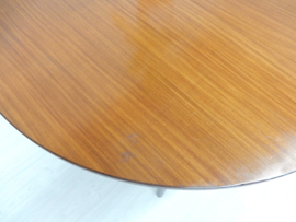 vintage eettafel tafel jaren 60 teak uitschuiftafel rond