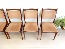 6X retro vintage stoel jaren 60 eetkamerstoel teakhout