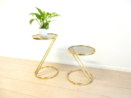 Vintage bijzettafel hollywood regency goud messing kleur